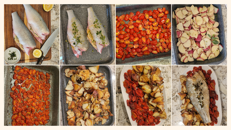 Baked Sea Bass with Herbed Roasted Potatoes | DaTerra Cucina