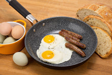 Small frying pan with eggs