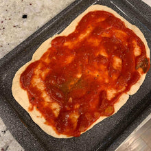 Homemade pizza on Cookie Sheets