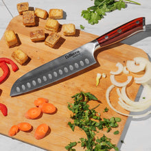 Knife Easily Chopping Veggies