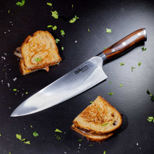 Chef Knife Easily Cuts Through Sandwich