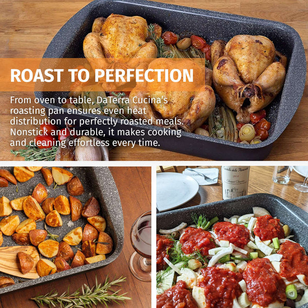 DaTerra Cucina Nonstick Roasting Pan/Lasagna Pan | Made in Italy |