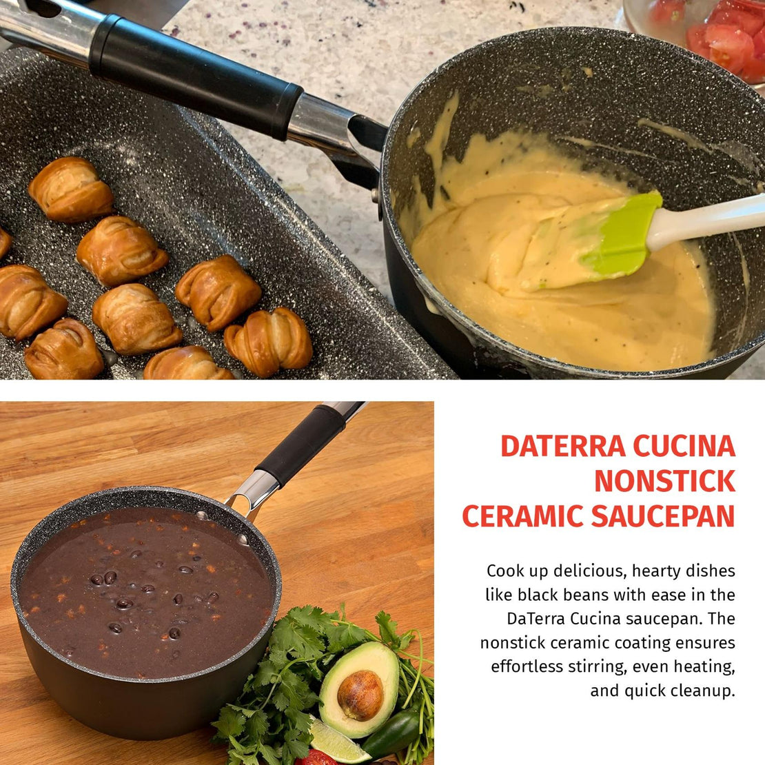2.6 Qt Nonstick Saucepan w/Lid | Made in Italy | Induction