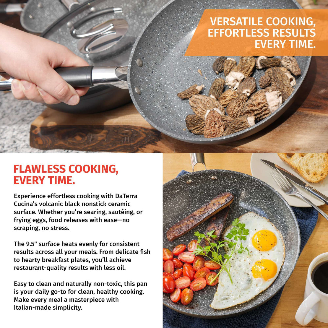 9.5” Nonstick Frying Pan | Made in Italy | Induction