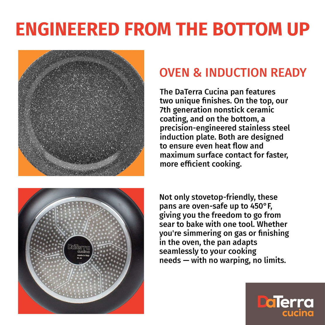 9.5” Nonstick Frying Pan | Made in Italy | Induction