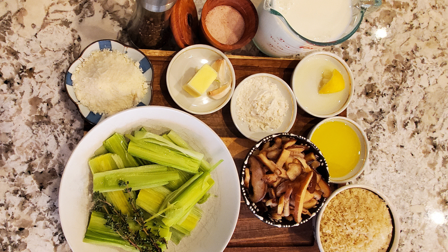 Spring Leek & Shiitake Mushroom Gratin