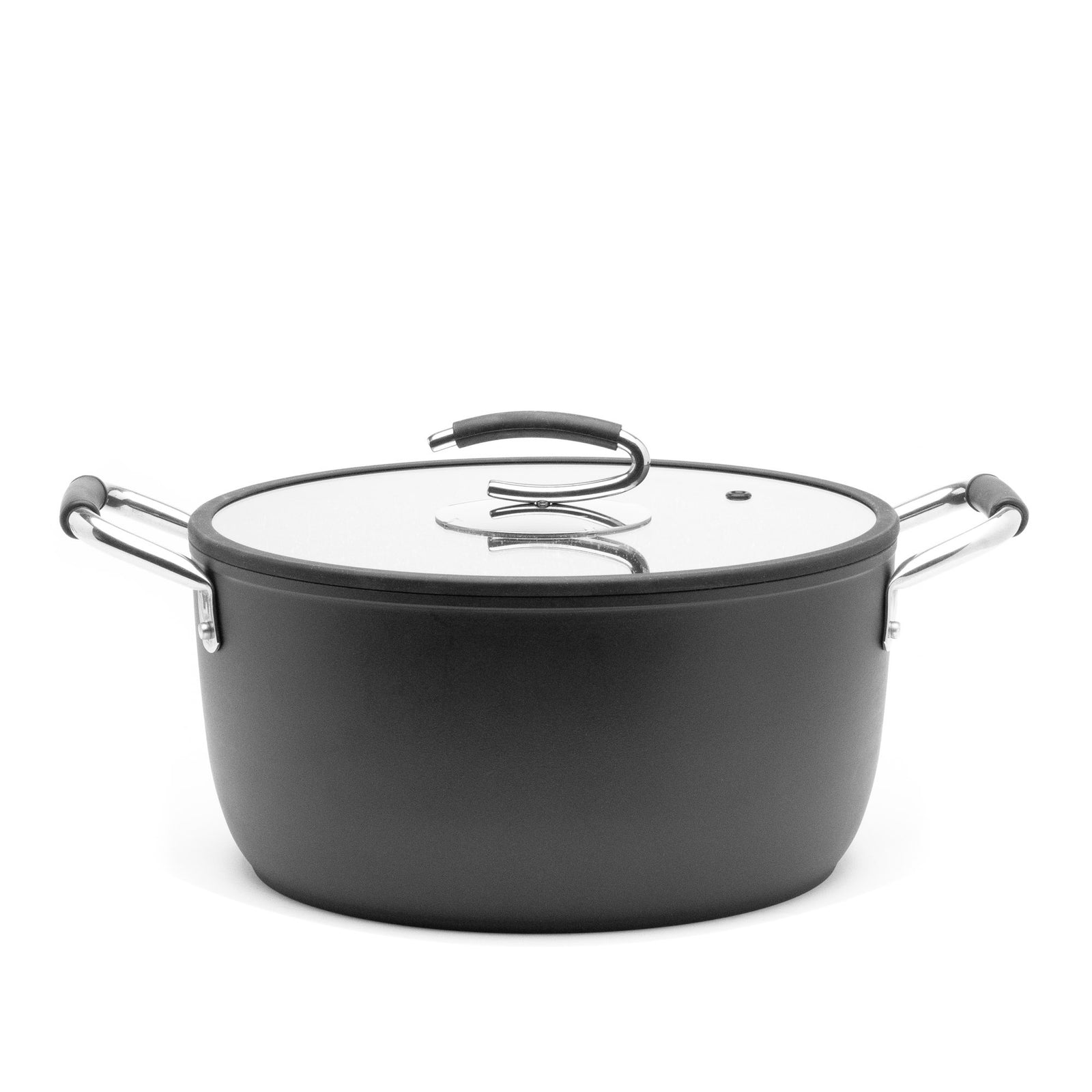 Gourmet by Bergner - 8 Qt Stainless Steel Dutch Oven with Vented Glass Lid,  8 Quarts, Polished 